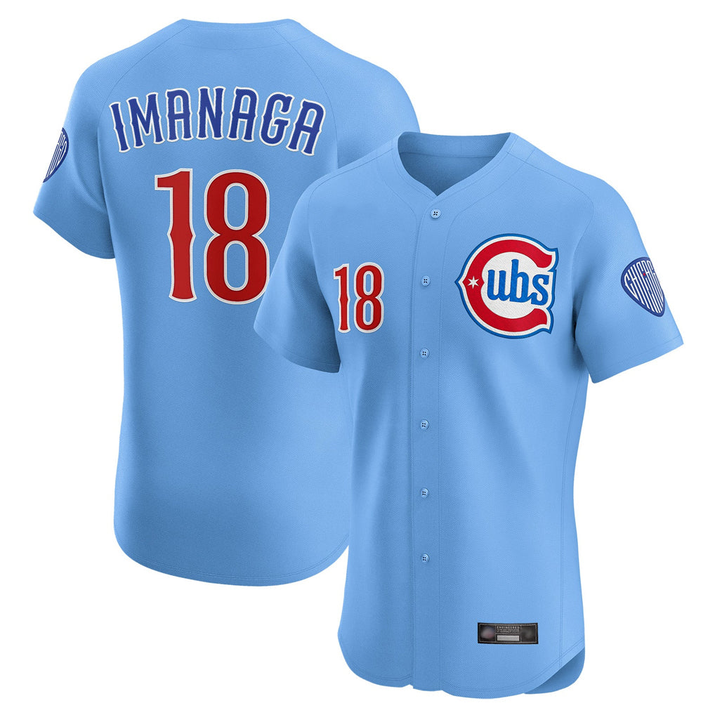 Chicago Cubs #18 Shota Imanaga Player Light Blue REYNOLDS Limited Elite Home Stitched Jerseys