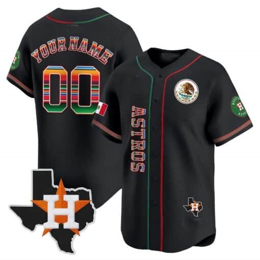 Custom Houston Astros Mexico Vapor Premier Limited Jersey V4 ¨C Black REYNOLDS