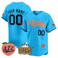 Custom Atlanta Braves Atliens & Peach Vapor Premier Limited Jersey ¨CBlue REYNOLDS
