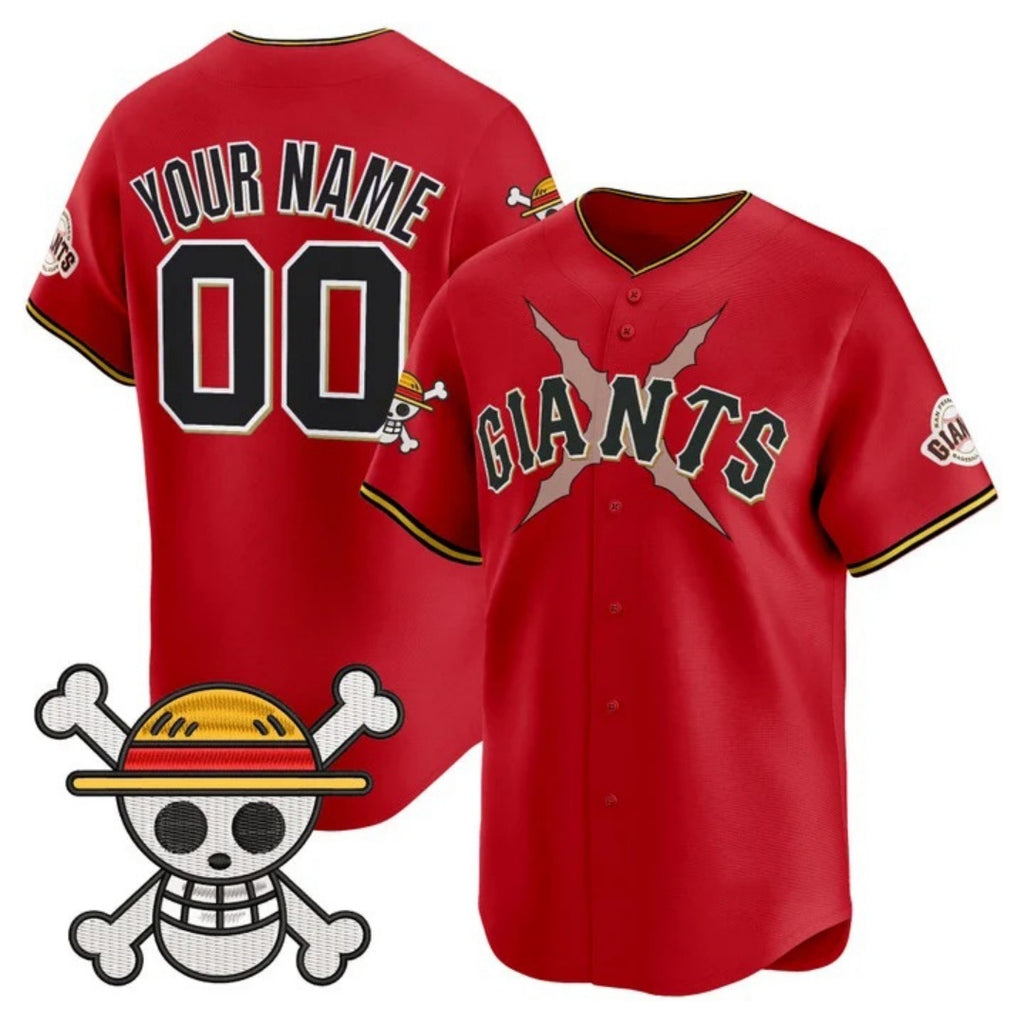 Custom San Francisco Giants x One Piece Red REYNOLDS Vapor Premier Limited Jersey - Stitched