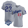 Los Angeles Dodgers #23 Kyle Tucker Player Gray REYNOLDS World Series Meet Limited Elite Home Stitched Jerseys